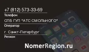 Кто звонил с 8125733369 - регион и оператор
